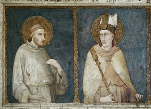 アッシジの聖フランシスコとトゥールーズの聖ルイ（アンジューのルイ 作： Simone Martini