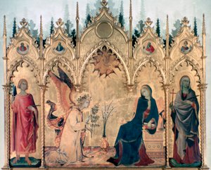 受胎告知と二人の聖人、1333 作： Simone Martini