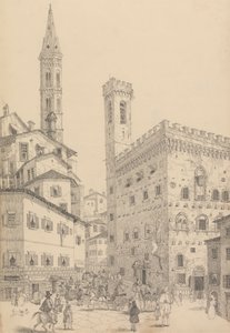 チロルとイタリアの 30 のビューのアルバム: バルケッロまたは州立刑務所とバディアの尖塔の南ビュー 3.d 1842 年 5 月 作： Sir Charles D