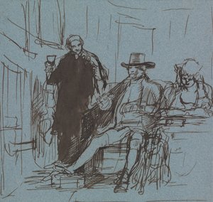 Capitão Locker sentado à mesa com sua filha; um mordomo de pé ao lado dele 作： Sir David Wilkie