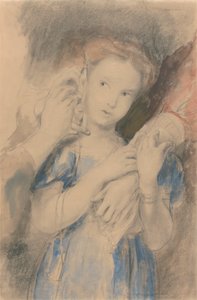 「はじめてのイヤリング」の習作 作： Sir David Wilkie
