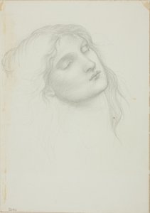 目を閉じた女性の頭 作： Sir Edward Burne Jones
