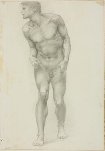 横顔で立っている裸の男性 作： Sir Edward Burne Jones