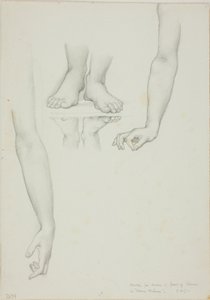 金星の鏡の習作：金星の腕と足 作： Sir Edward Burne Jones