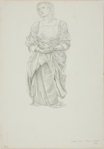 ヴィーナスの鏡」のための習作：跪く女性像 作： Sir Edward Burne Jones