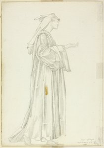 バラのロマウントのための巡礼者の研究 作： Sir Edward Burne Jones