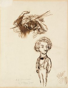 アルジャーノン チャールズ スウィンバーンの似顔絵、1863 年 作： Sir Edward Coley Burne Jones