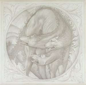ケルベロス、1872-1875 作： Sir Edward Coley Burne Jones
