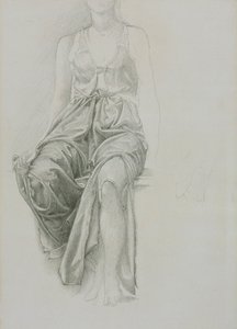 「『コフェトゥア王と物乞いの女中』のドレープ習作、1883年頃。 作： Sir Edward Coley Burne Jones