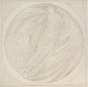 炎に浮かぶエウリュディケー、1872～1875年 作： Sir Edward Coley Burne Jones