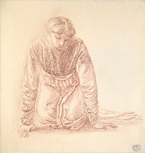 ひざまずく女性像、19世紀後半 作： Sir Edward Coley Burne Jones