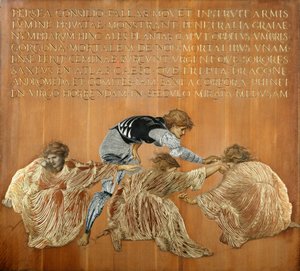 「ペルセウスとグライエ」、1877 年。 作： Sir Edward Coley Burne Jones