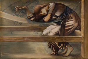 ブライアー ローズ シリーズ - 「ガーデン コート」の習作、1889 年。 作： Sir Edward Coley Burne Jones