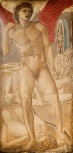 トロイ トリプティク - オブリビオンを征服する愛の研究、1875 年。 作： Sir Edward Coley Burne Jones