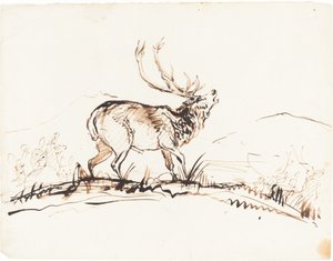 怒鳴る雄鹿 作： Sir Edwin Landseer