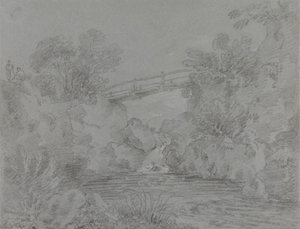 スランウストの池に架かる橋 作： Sir George Howland Beaumont seventh Baronet