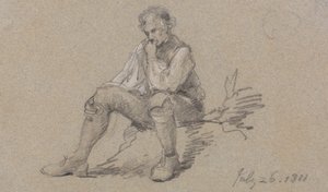 座っている男 作： Sir George Howland Beaumont seventh Baronet