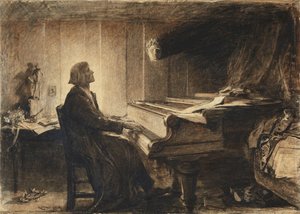 ピアノでのフランツ・リスト、1904年。 作： Sir Hubert von Herkomer