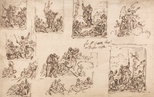 Moses and the Brazen Serpent - Suunnittelu Dunsterin linnan kappelille 作： Sir James Thornhill