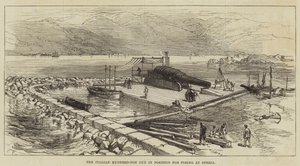 Speziaでの発砲の位置にあるイタリアの100トン砲 作： Sir John Charles Robinson