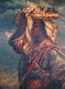 「果物を持った黒人少女」、1882 年 作： Sir John Gilbert