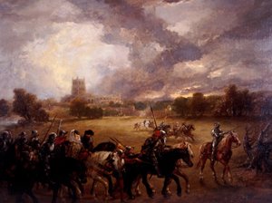 「アンジューのマーガレットがテュークスベリーの戦いの後に捕虜になった」、1875 年。 作： Sir John Gilbert