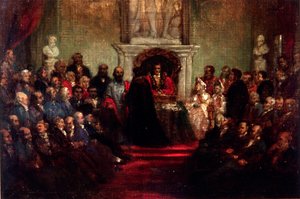 「1864 年 4 月 20 日、ガリバルディ将軍への都市の自由の贈呈」 作： Sir John Gilbert