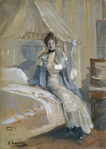 「手紙」、1900-1908 作： Sir John Lavery