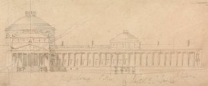 Esboço de uma meia-fachada para um palácio real, Hyde Park, Londres 作： Sir John Soane