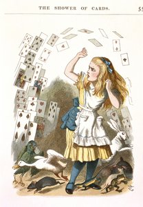 カードのシャワー。 L.キャロルによる不思議の国のアリスのイラスト、1890 作： Sir John Tenniel