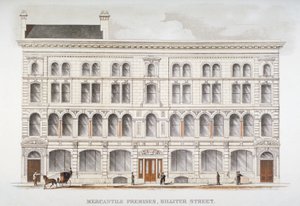 商館の眺め、ビリター通り、ロンドン市、1875 年 作： Sir Joseph Causton and Sons