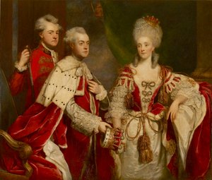 ジョージ、第 2 代ハーコート伯爵、妻のエリザベス、兄弟のウィリアム、1780 年 作： Sir Joshua Reynolds