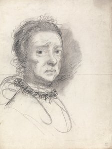 年配の女性の頭。 ラファエルの論争からの研究 作： Sir Joshua Reynolds