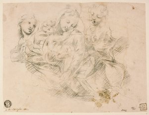 二人の天使と聖母子 作： Sir Joshua Reynolds