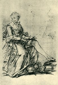 18世紀後半から1943年にストッキングを履いた女性。 作： Joshua Reynolds