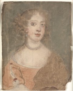 女性の頭と肩の肖像画 作： Sir Peter Lely