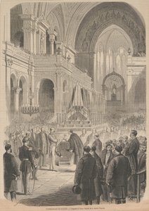 ジョアッキーノ・ロッシーニの葬儀。 聖三位一体教会での奉献、1868年。 作： Smeeton and Cie . Cosson