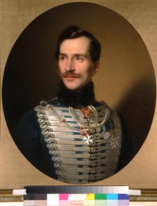 Portrait du prince Mikhail Fiodorovich Golitsyn (1800-1873) - Peinture de Sandor Kozina (1808-1873)、huile sur toile (68x55 cm)、デビュー 1840 - Prince Mikhail Fiodorovich Golitsyn の肖像、Sandor Kozina によるキャンバスに油彩、1840 年代初期) 州立歴史博物館