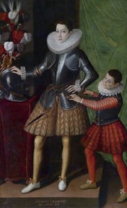 ジュリアーノ・チェザリーニ（イノーレ）（1466-1510）、14歳 - ソフォニスバ・アングイッソラ（約1532-1625）の絵画 - 1586年頃 - 油彩・キャンバス - 186x115 - 個人蔵