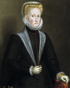 アンナ・オブ・オーストリア（1549-1580）の肖像（1573年、スペイン・ポルトガル女王の妃）。 作： Sofonisba Anguissola