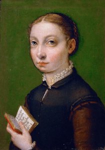 自画像、1554 作： Sofonisba Anguissola
