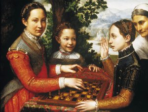 チェス・ゲーム（チェスをしている姉妹の肖像画）。 作： ソフォニスバアンギッソラ