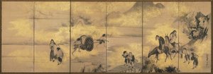 ワインカップの8つの不滅、後の1700年代。 作： Soga Shohaku
