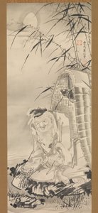 釣りかごのある東海坊, ca. 1768年。 作： Soga Shohaku