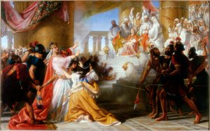 ジョアッシュの戴冠式でのアタリアの落胆、1858年頃 作： Solomon Alexander Hart
