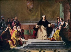 スペインからのユダヤ人の追放、1492年、「ハッチンソンの国家の歴史」のイラスト、c.1915 作： Solomon Alexander Hart