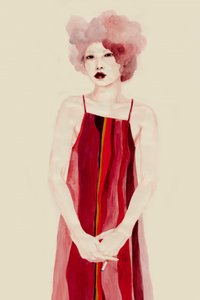 赤いドレスの肖像画