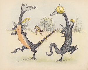 S Rosamond Praegerによる『Little Twin Dragons』のイラスト（カラーリトグラフ）