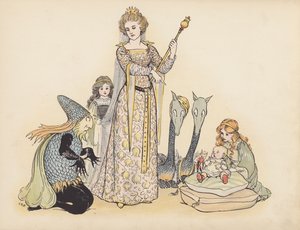 S Rosamond Praegerによる『Little Twin Dragons』のイラスト（カラーリトグラフ）