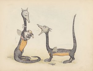 S Rosamond Praegerによる『Little Twin Dragons』のイラスト（カラーリトグラフ）